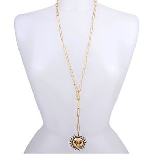 Betsey Johnson Celestial Sun Moon Reversible Necklace
